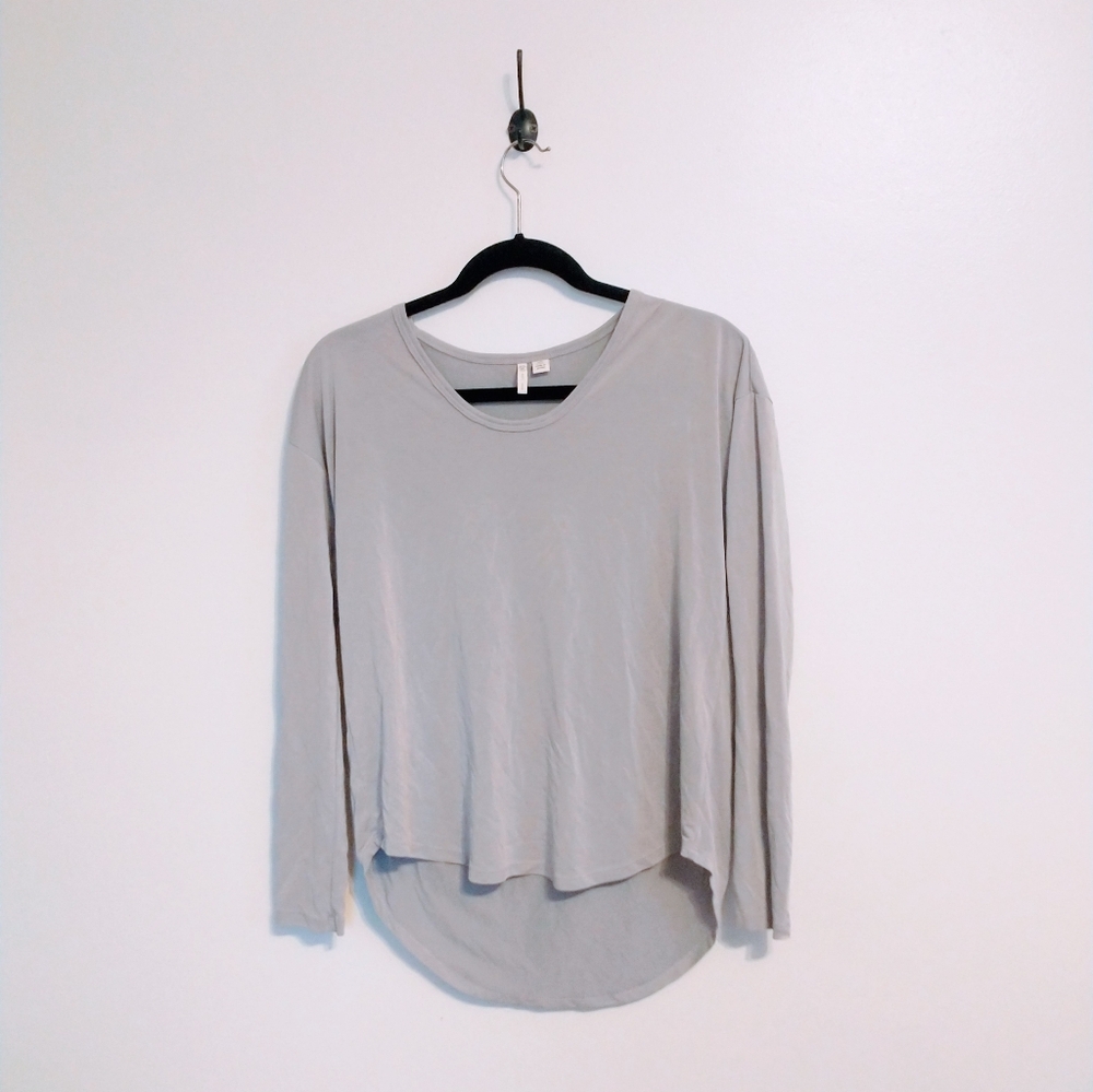 Cato light grey scoop neck long sleeve basic to size xs